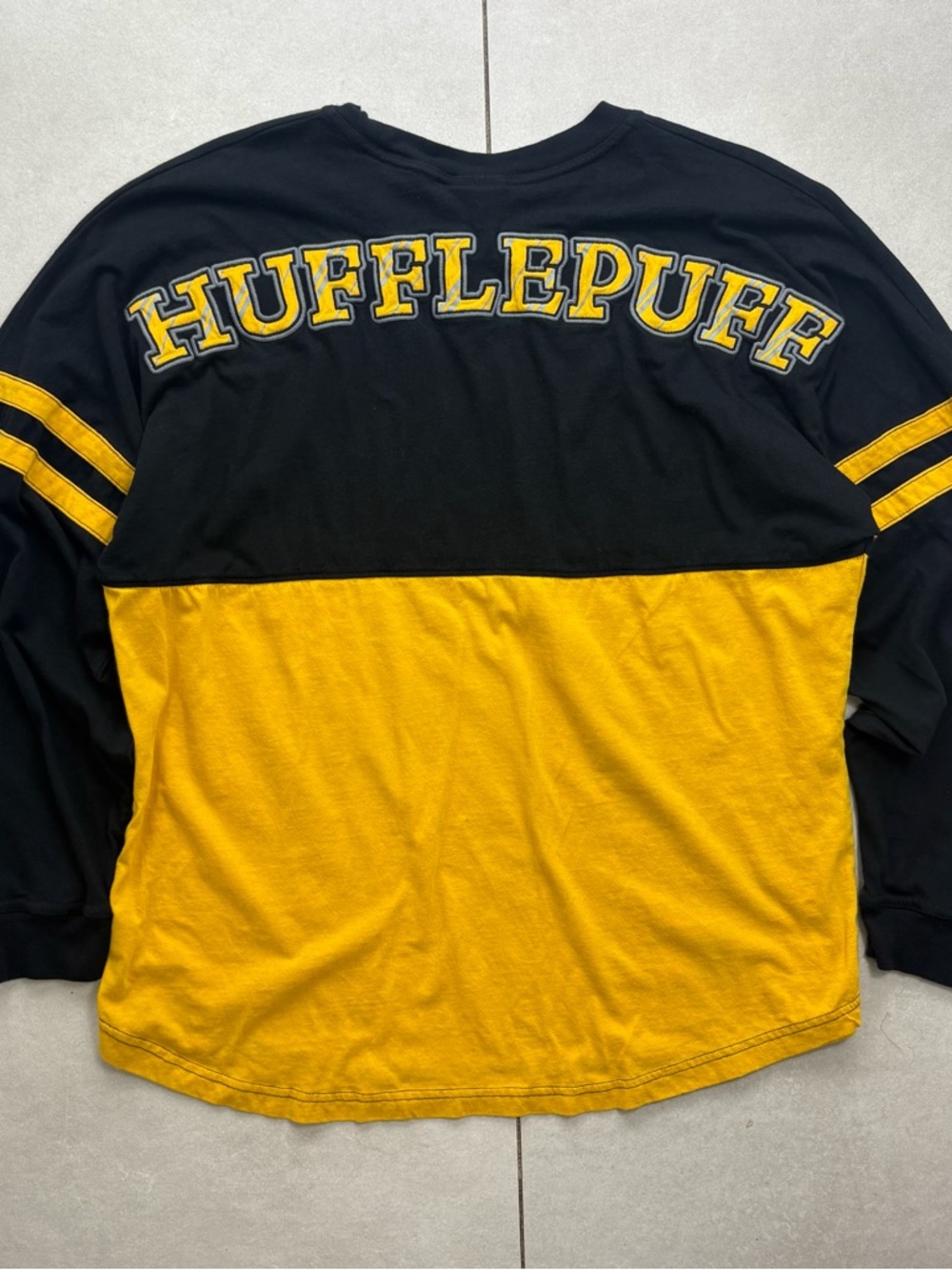 Harry Potter Hufflepuff & Slytherin Crewneck Tee Set - Black with Yellow & Green - Picture 2 of 10